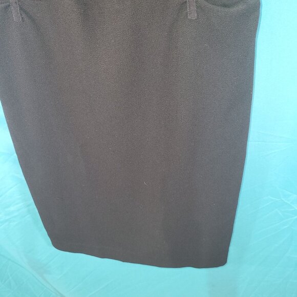 Etcetera Womens Size 8 Black Sleeveless Fitted Sheath Dress Leopard Print Lining - Picture 4 of 9